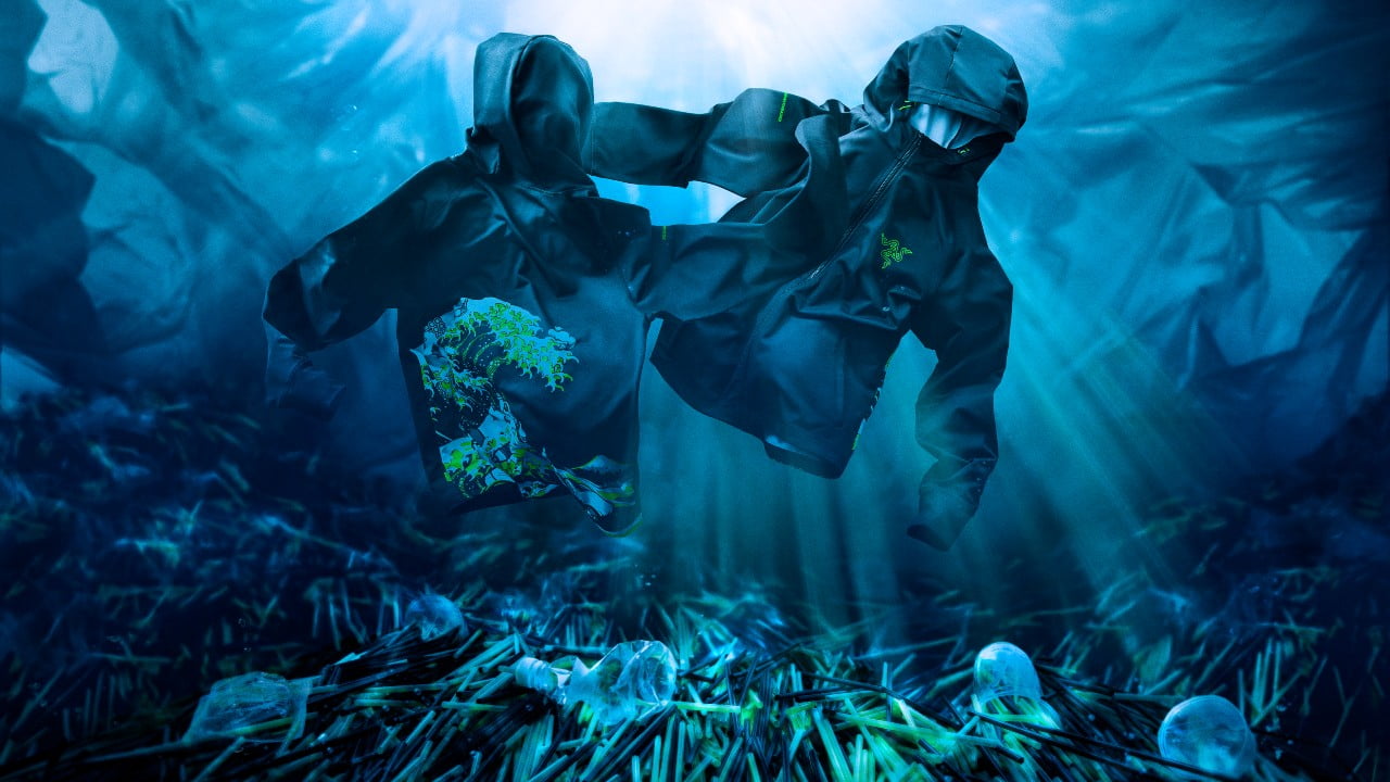 The limited range of clothing is made from recycled marine plastics. Image: Razer