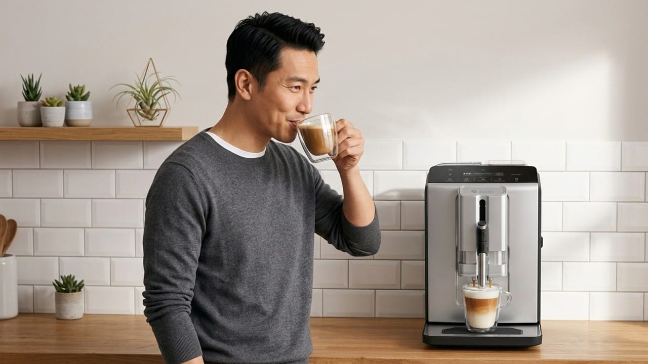 Bosch Series 2 fully automatic coffee machine in a kitchen