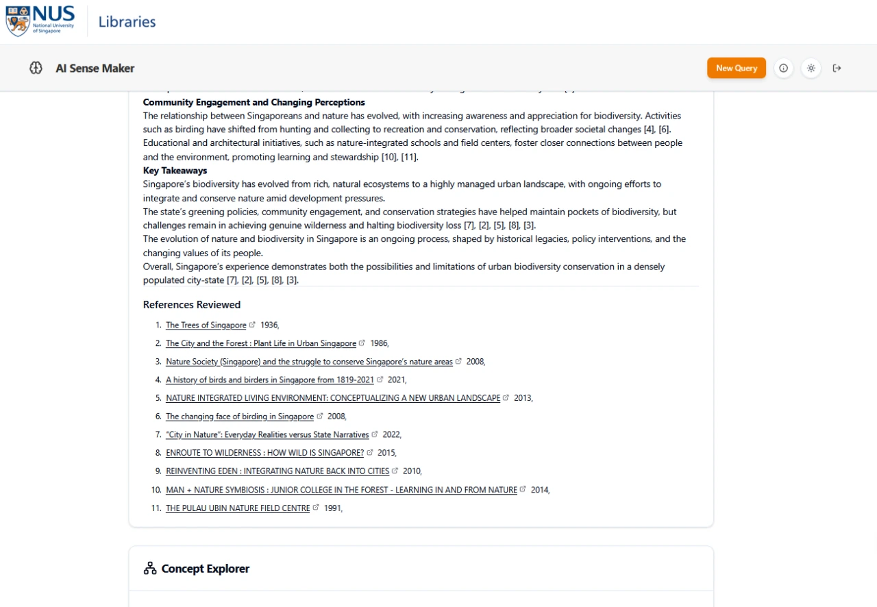 Every fact listed in AI Sense Maker is attributable to a digitised source.