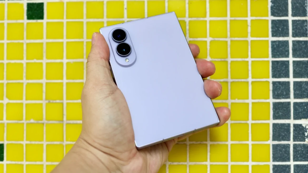 The Fold8 is a palm-sized phone when folded.