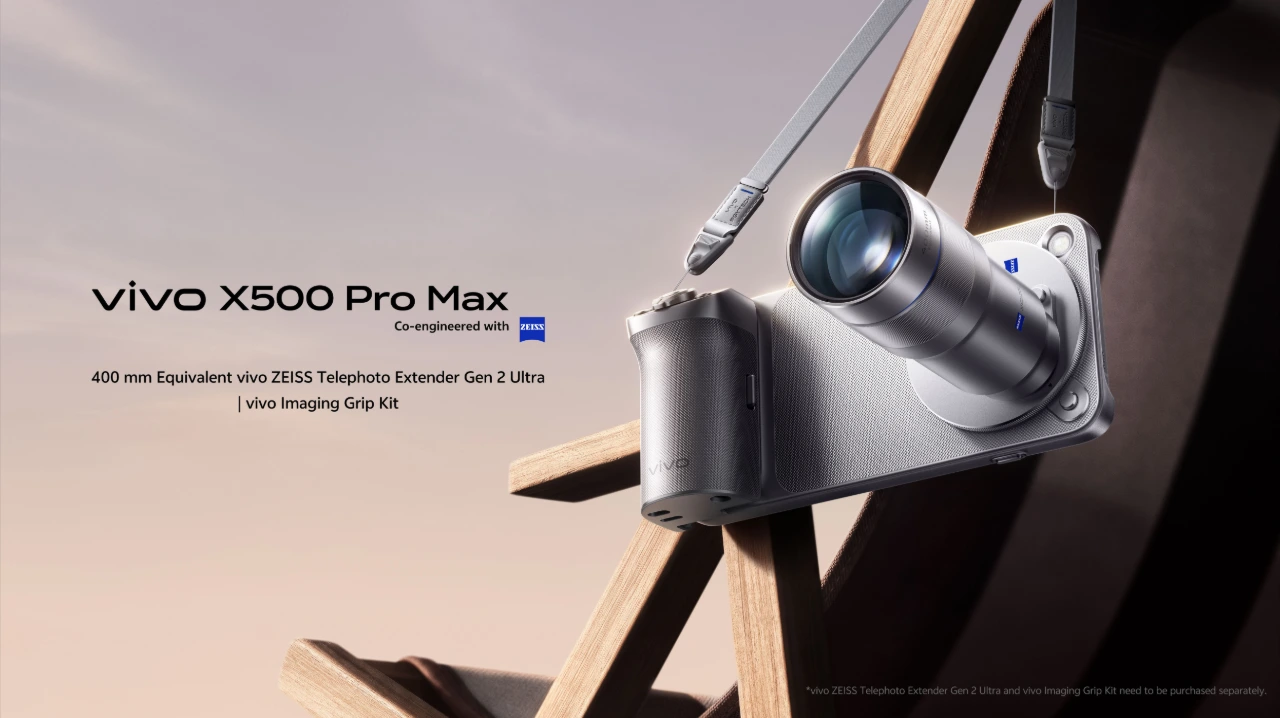 vivo X500 Pro Max telephoto extender accessory.